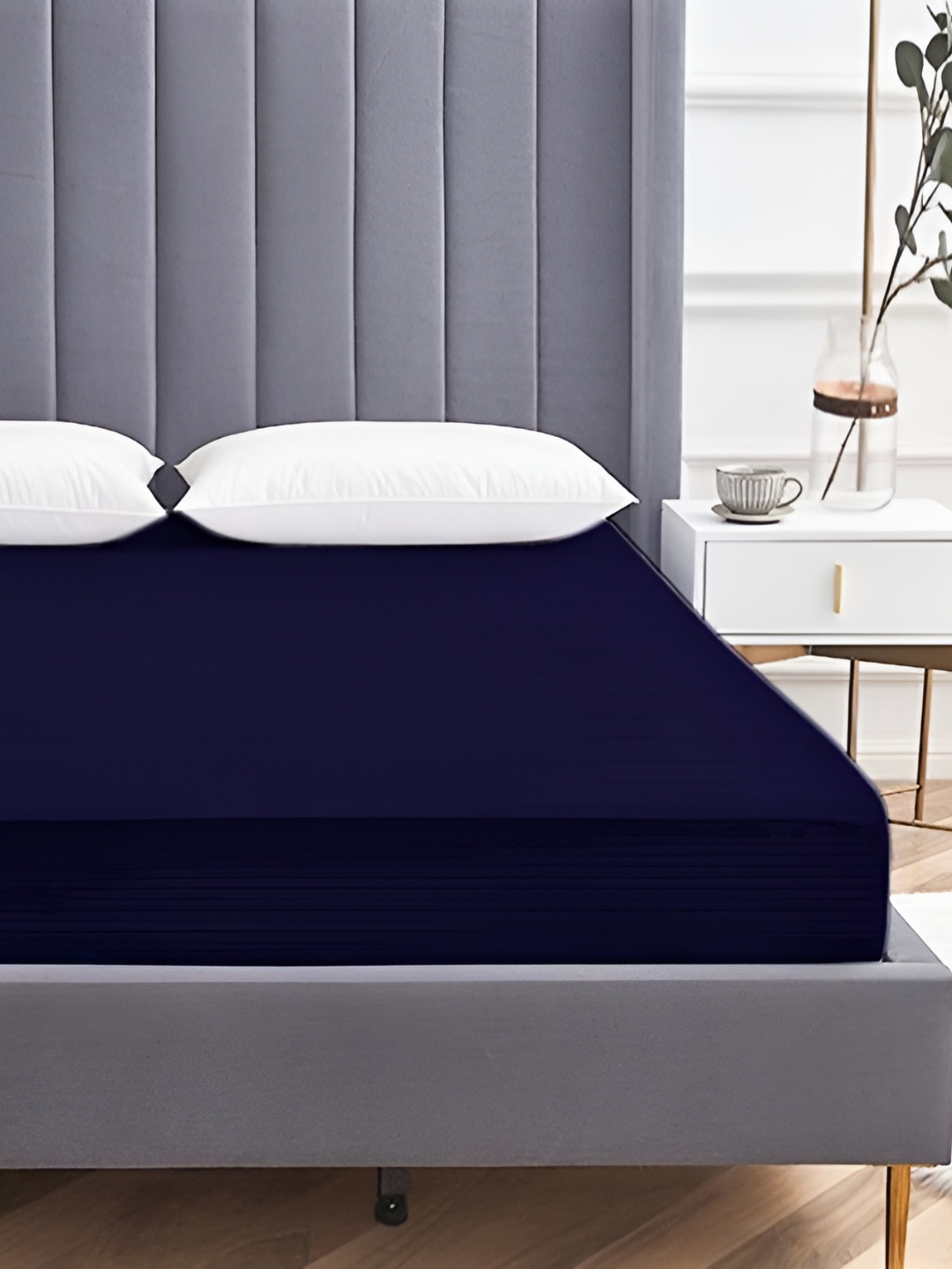 

Butea Crape Navy Blue Terry Water Resistant Mattress Protector