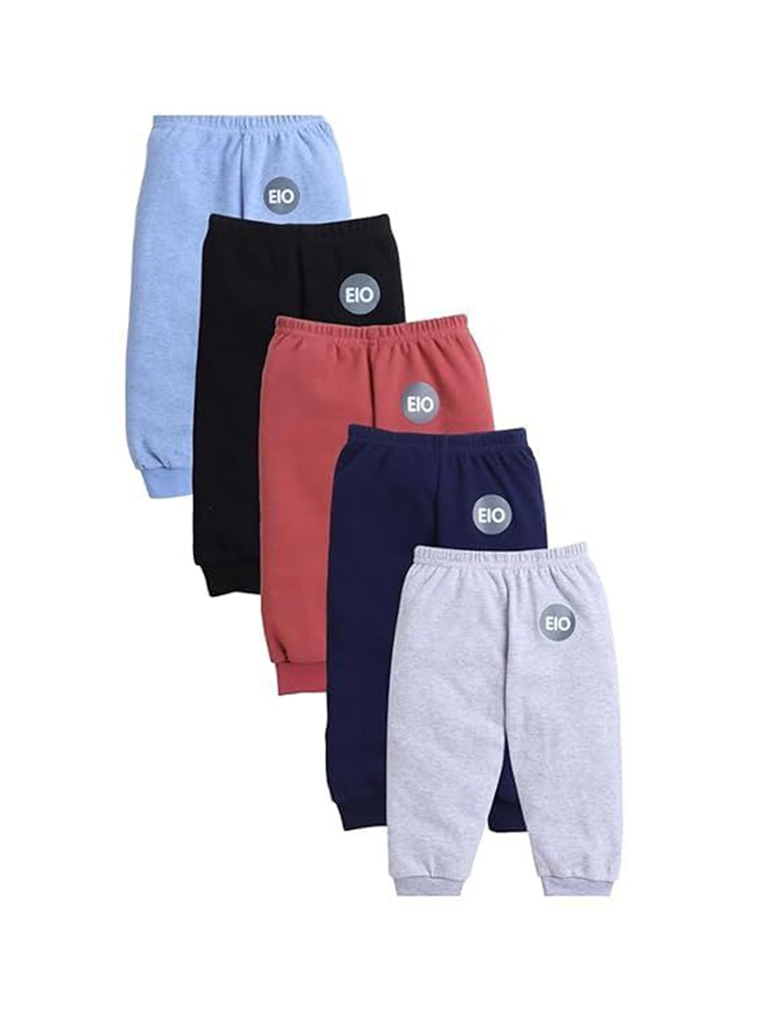 

EIO Kids Pack Of 5 Pure Cotton Joggers, Blue