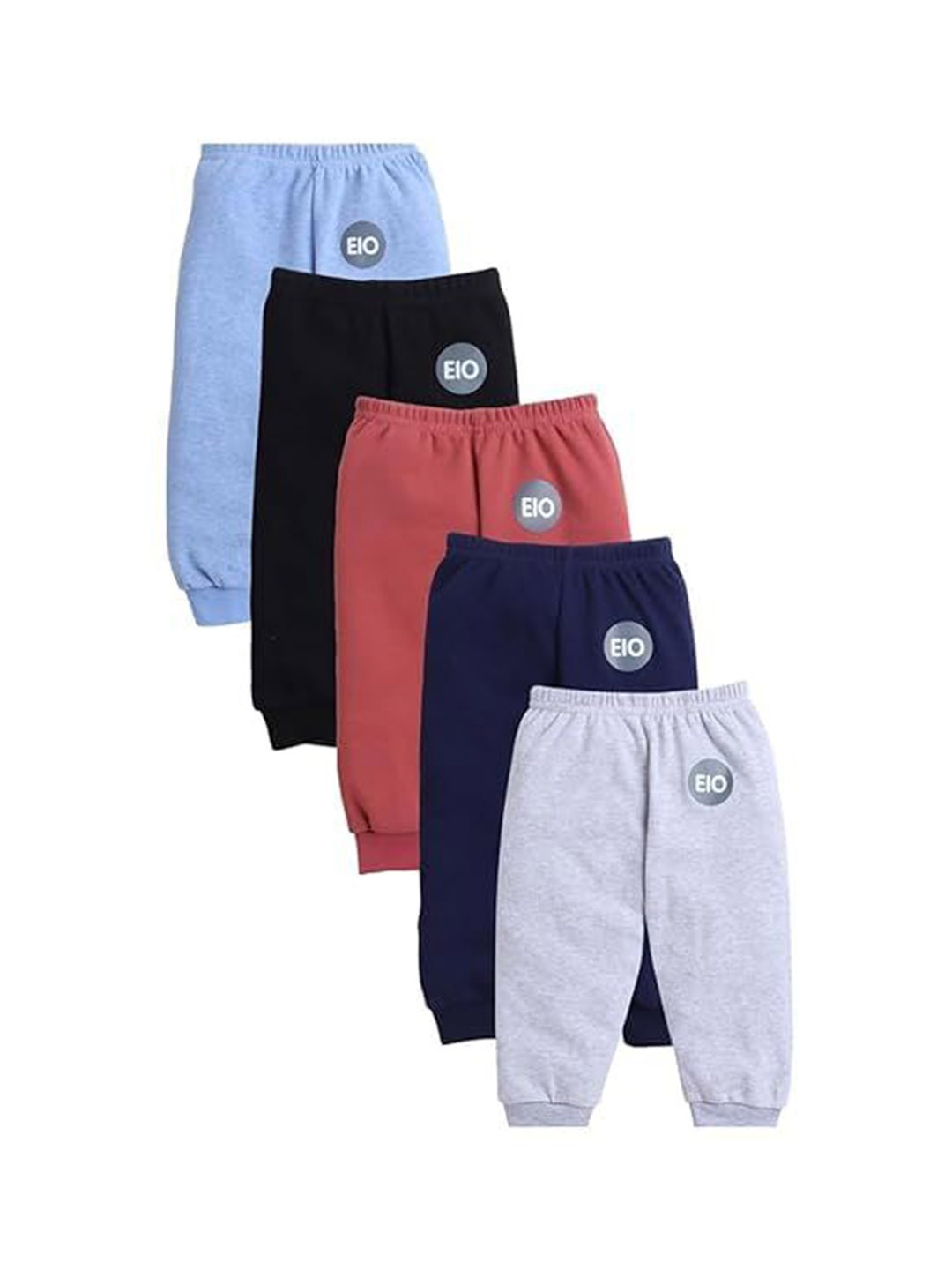 

EIO Kids Pack Of 5 Pure Cotton Joggers, Blue