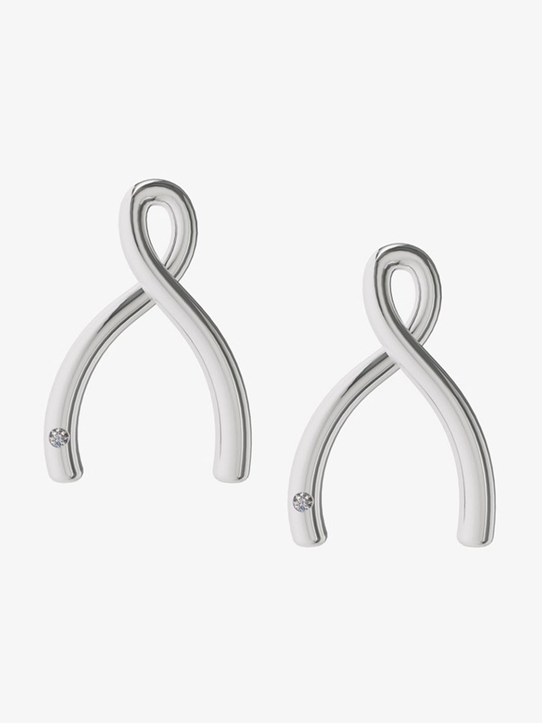 

VELVET IMPERIAL 925 Sterling Silver Silver-Plated Contemporary Studs Earrings