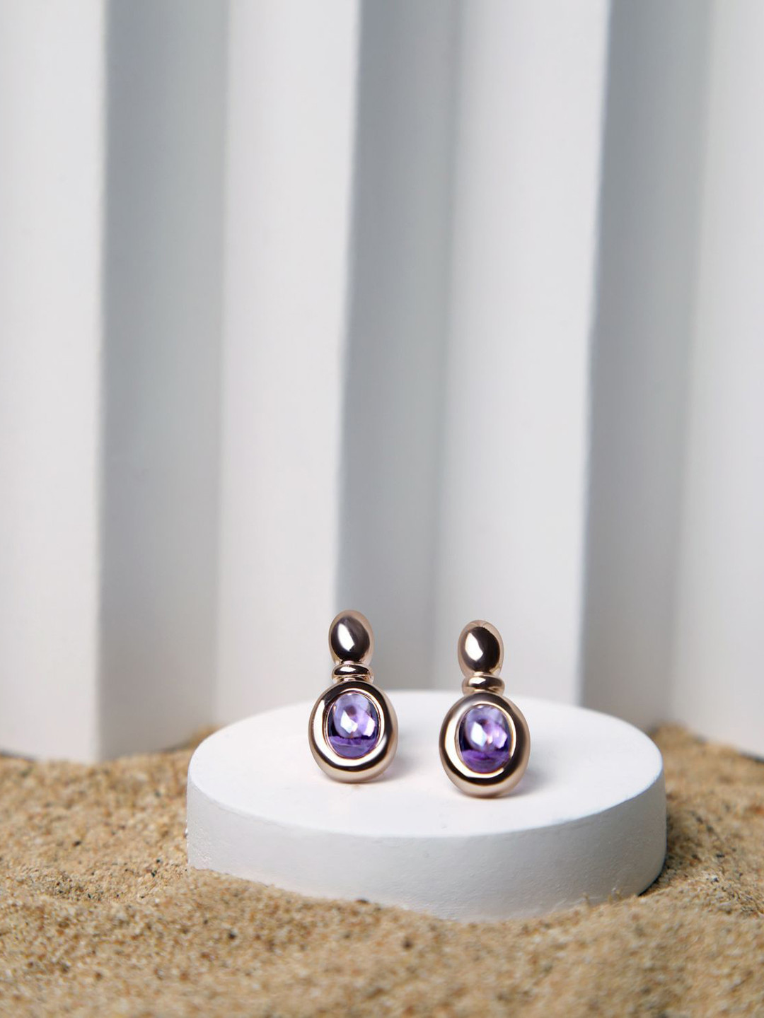 

VELVET IMPERIAL 925 Sterling Silver Rose Gold-Plated Contemporary Studs