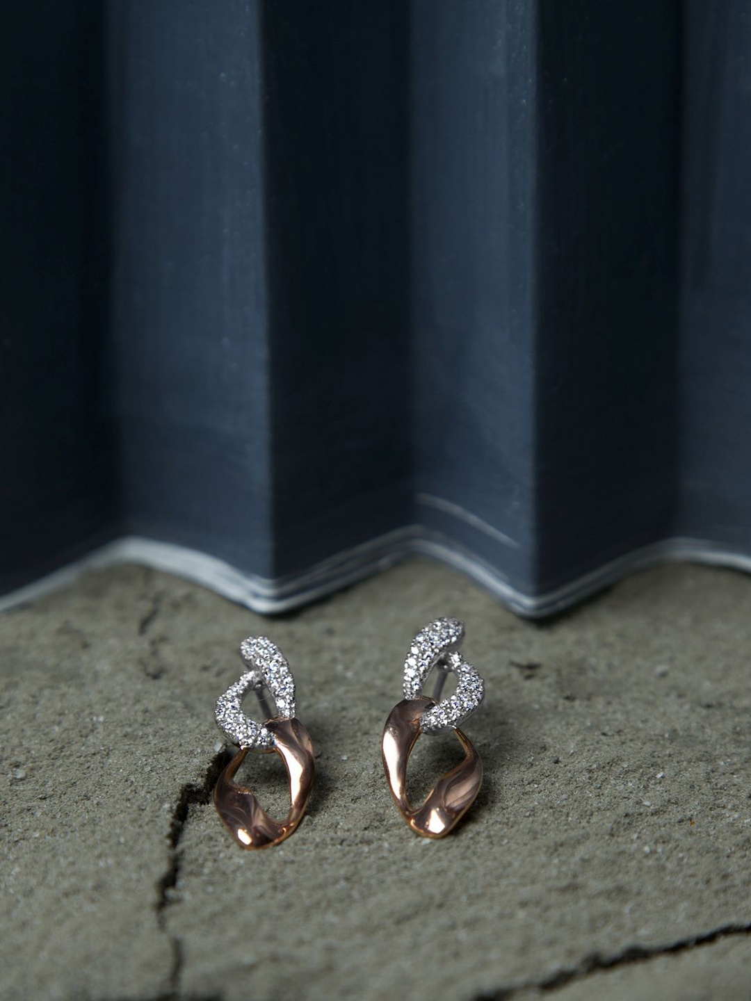 

VELVET IMPERIAL 925 Sterling Silver Silver-Plated Contemporary Drop Earrings, Rose gold