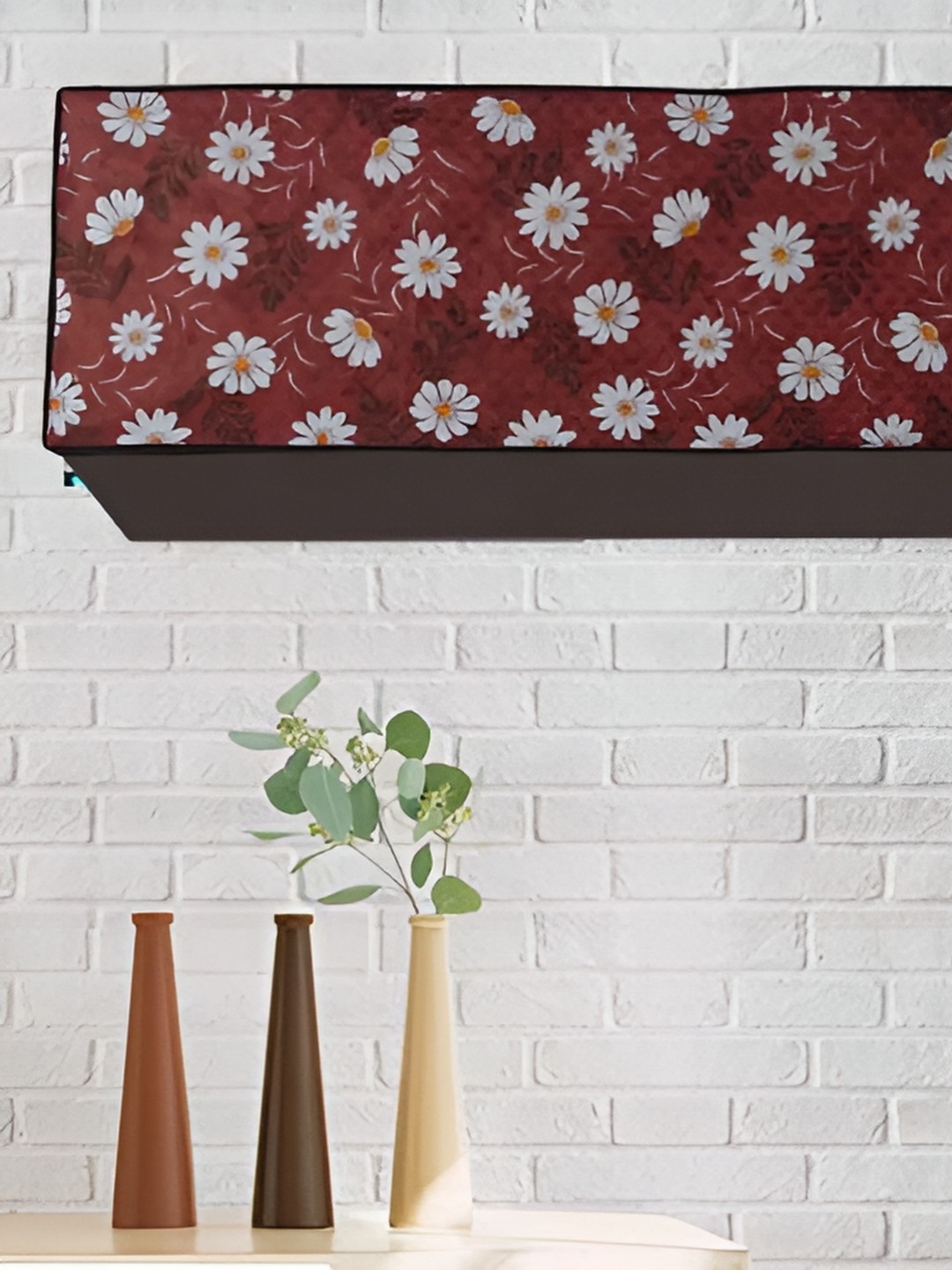 

REVEXO Maroon & White Printed Air Conditioner Cover
