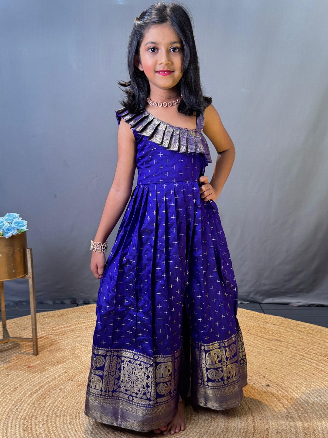 

DEVATITHI Girls kids Blue Gown Dress