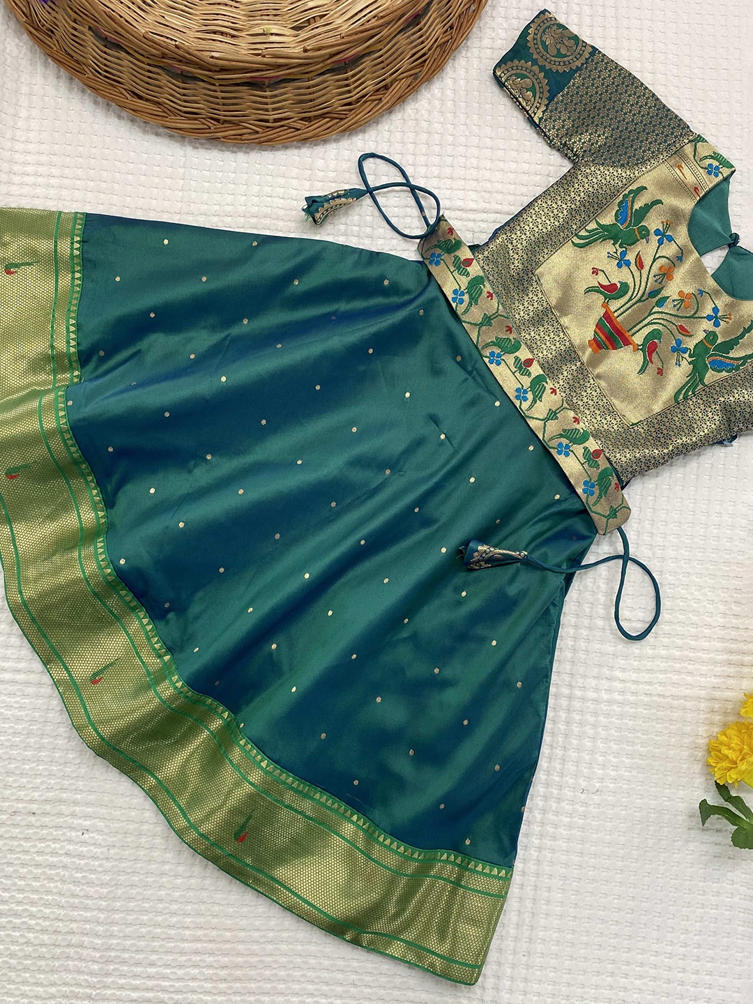

DEVATITHI Girls Fit and Flare Gown Dress, Green