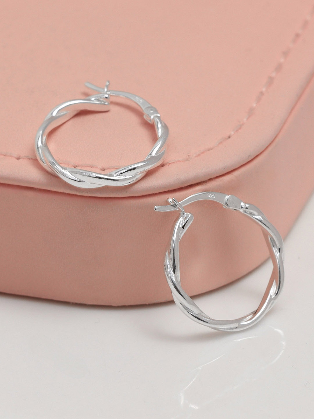 

LeCalla BIS Hallmark 925 Sterling Silver-Plated Contemporary Hoop Earrings