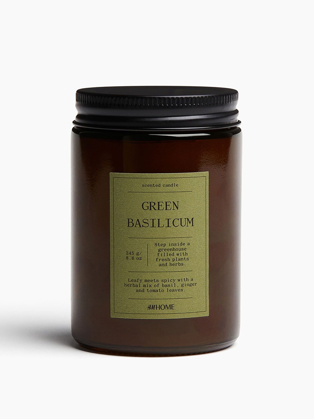 

H&M Green Small Scented Candle In Glass Holder