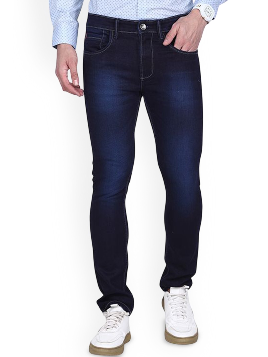 

Berkshire Men Smart Slim Fit Light Fade Stretchable Jeans, Blue
