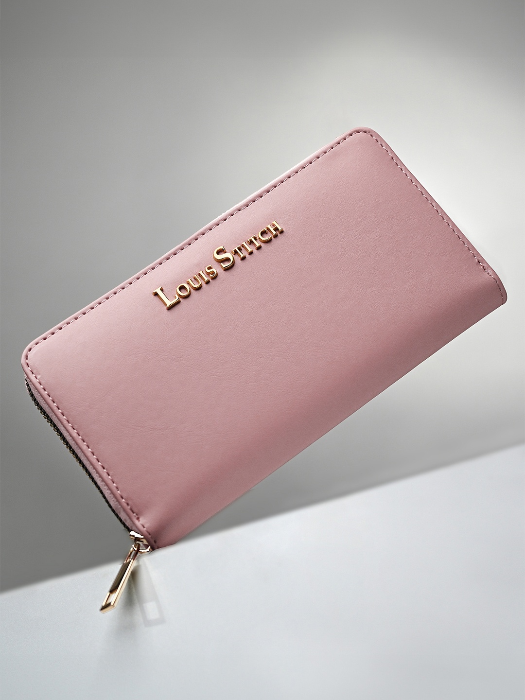

LOUIS STITCH Women Pink Zipper Closure Clutch Hand Purse
