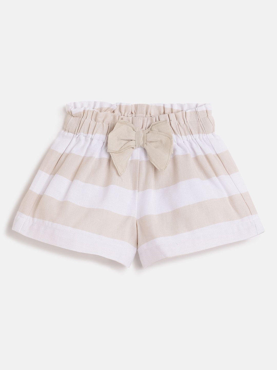 

Chicco Girls Striped Mid-Rise Technology Shorts, Beige
