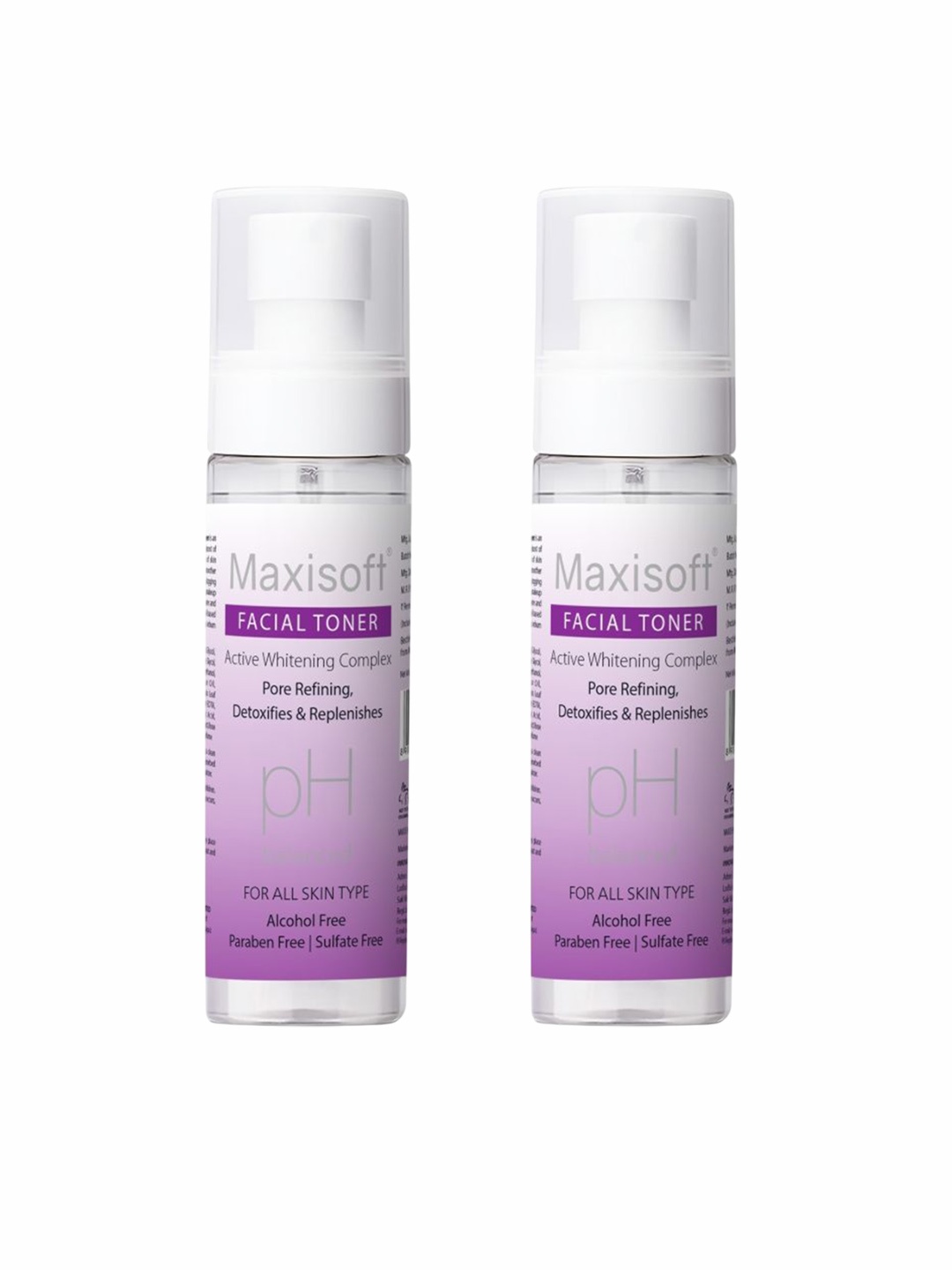 

Maxisoft Set Of 2 Facial Toner With Niacinamide - 100 ml Each, White