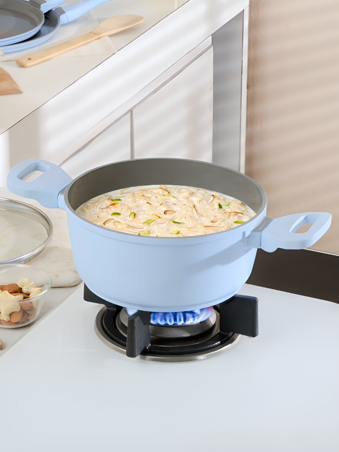 

BOROSIL Vajra Blue Ceramic Cook And Serve Casserole 1.7 L