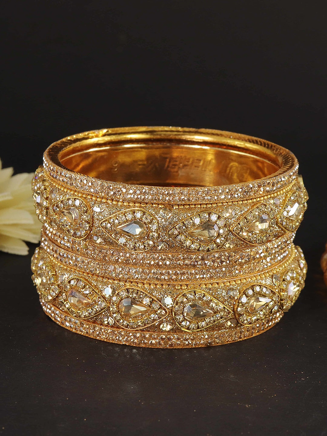 

ZULKA Pack of 6 Zircon Diamond Bangles, Gold