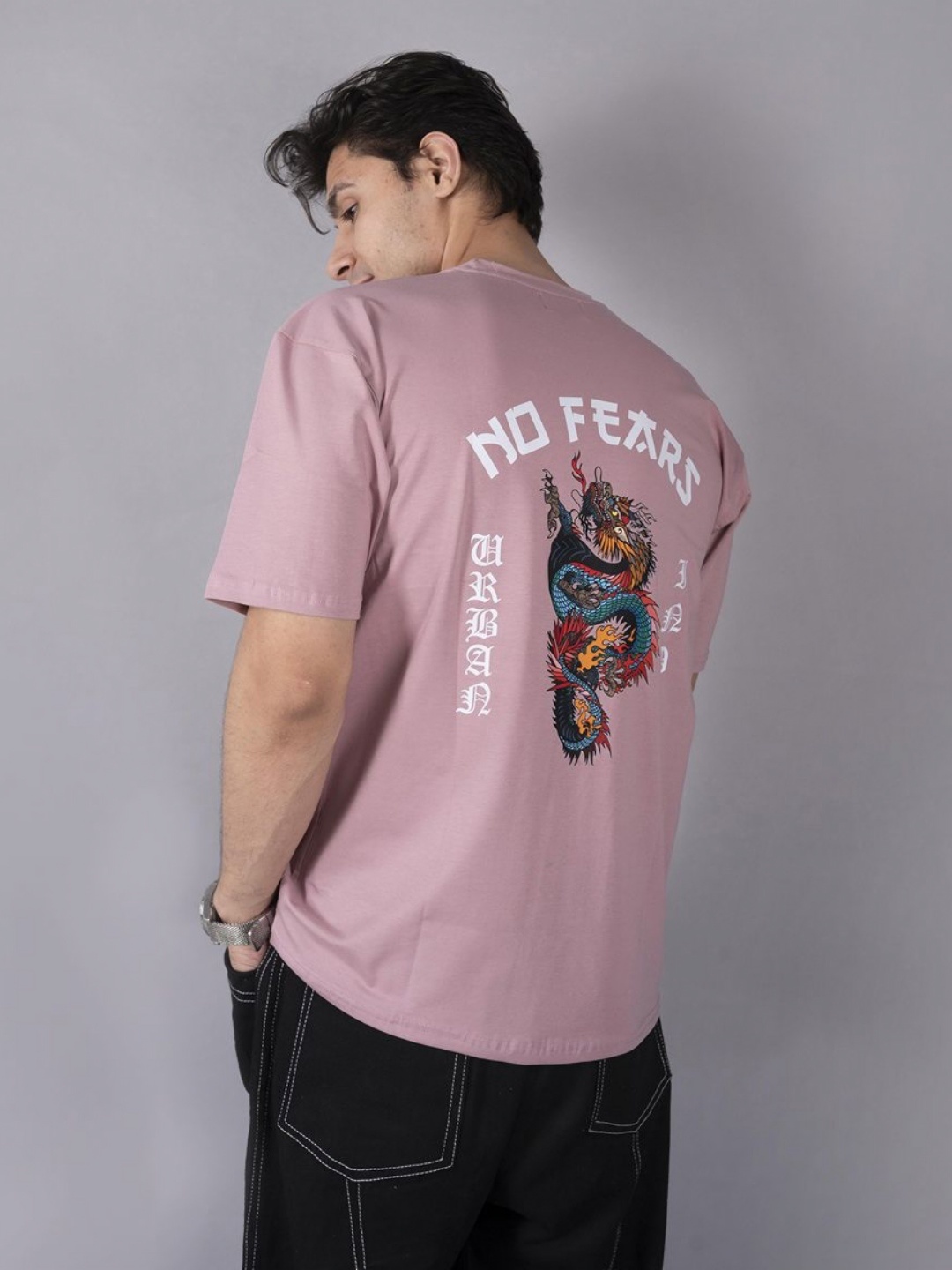 

URBAN INDY Men Typography Printed T-shirt, Pink