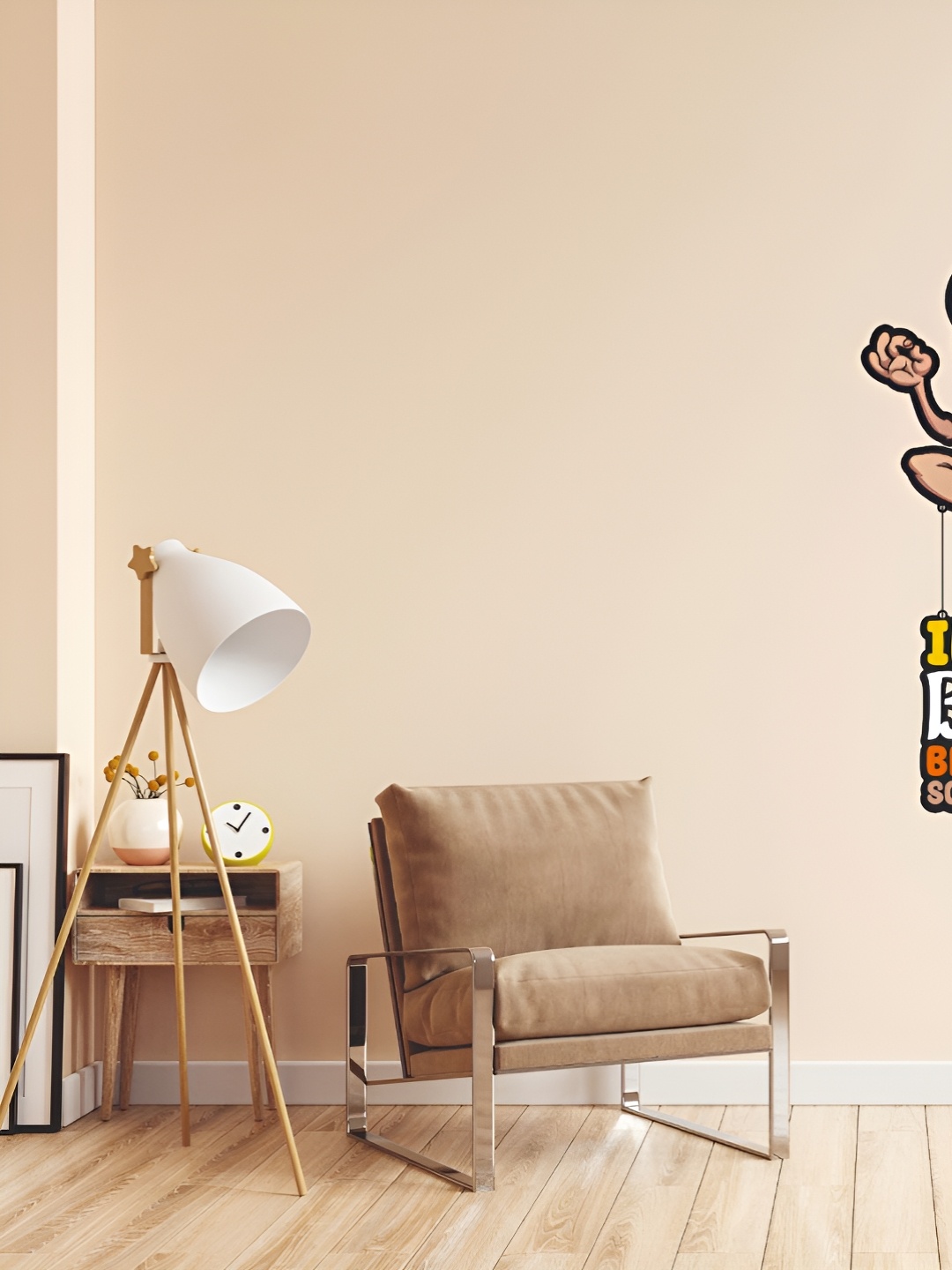

CVANU Orange & Yellow Typography Printed Wooden Hanging Wall Decor