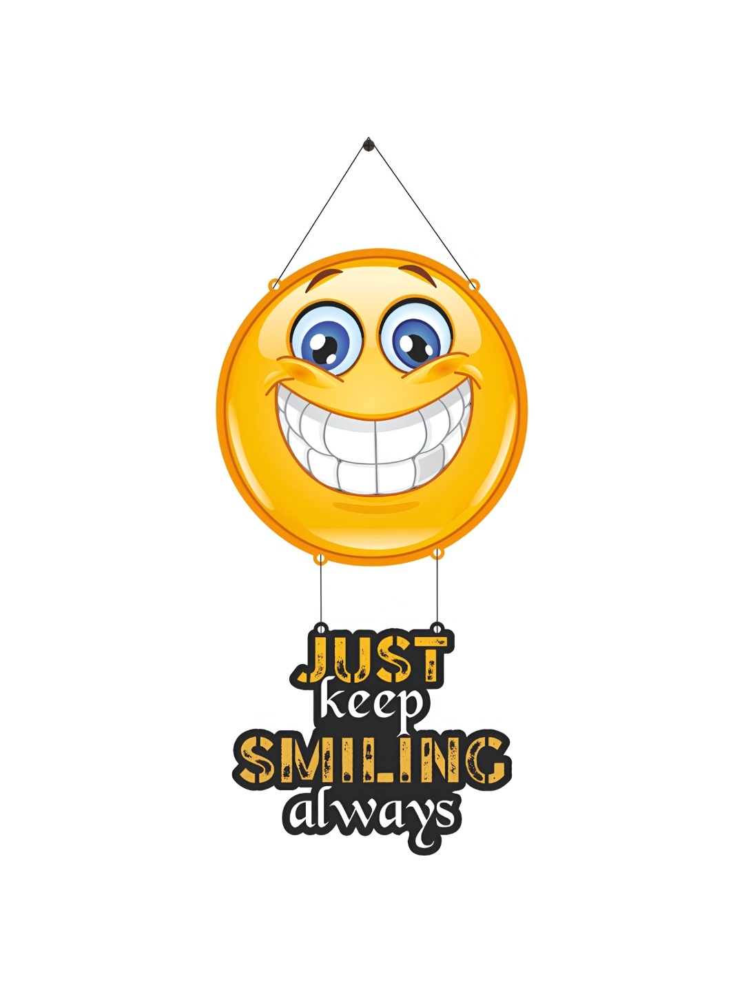 

CVANU Yellow & White Typography Printed Wooden Hanging Wall Decor