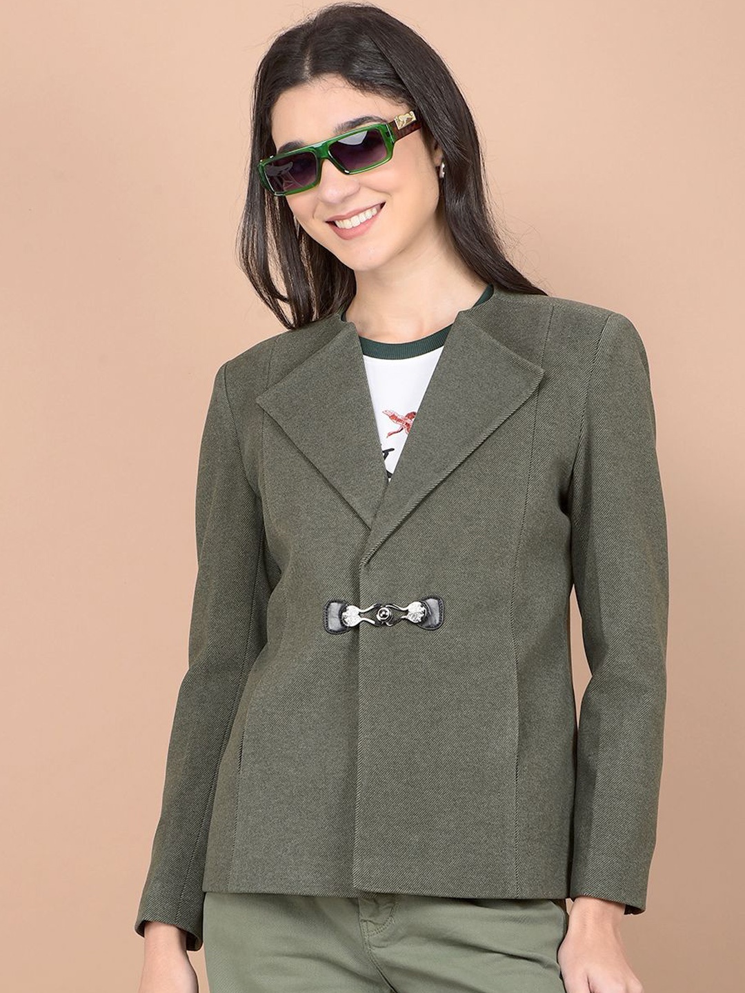 

Crimsoune Club Women Lapel Collar Overcoat, Grey
