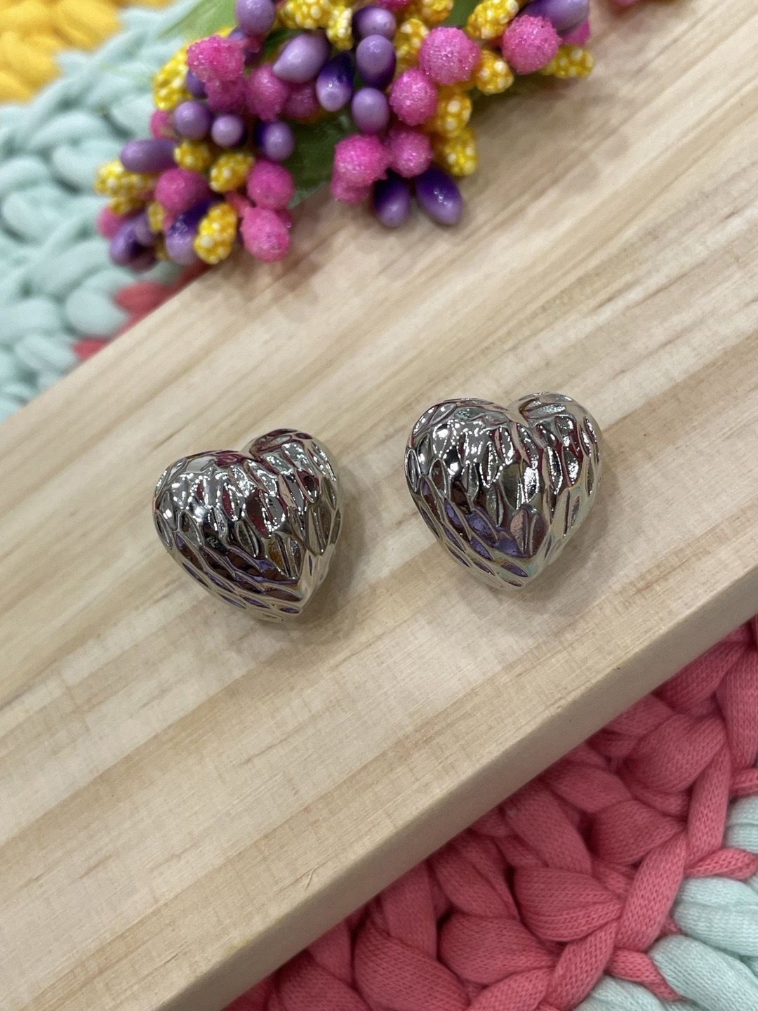 

Digital Dress Room Silver-Plated Heart Shaped Studs