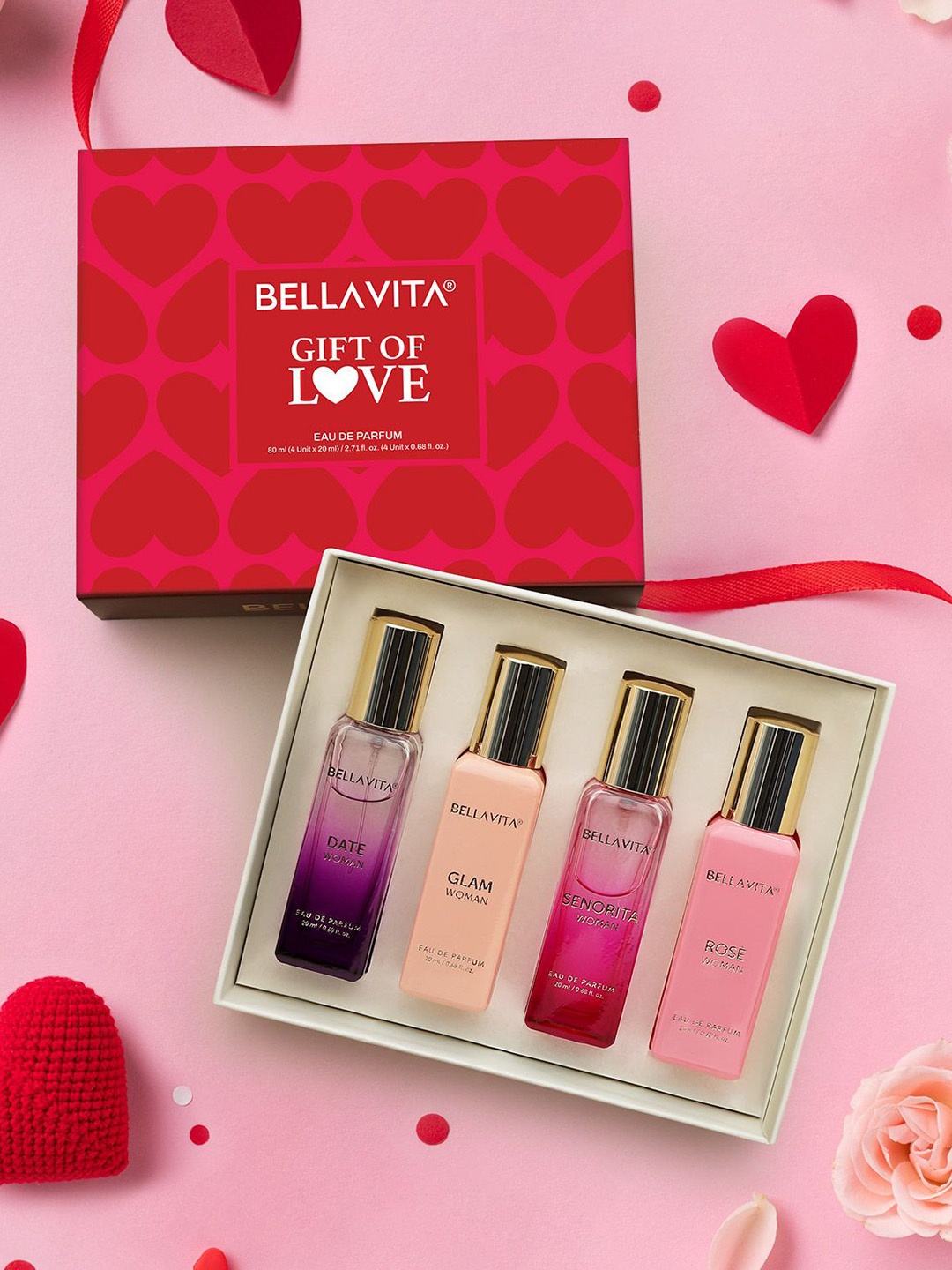 

Bella Vita Organic Women 4Pcs Long Lasting Eau De Parfum Gift Set - 20ml Each, Multi