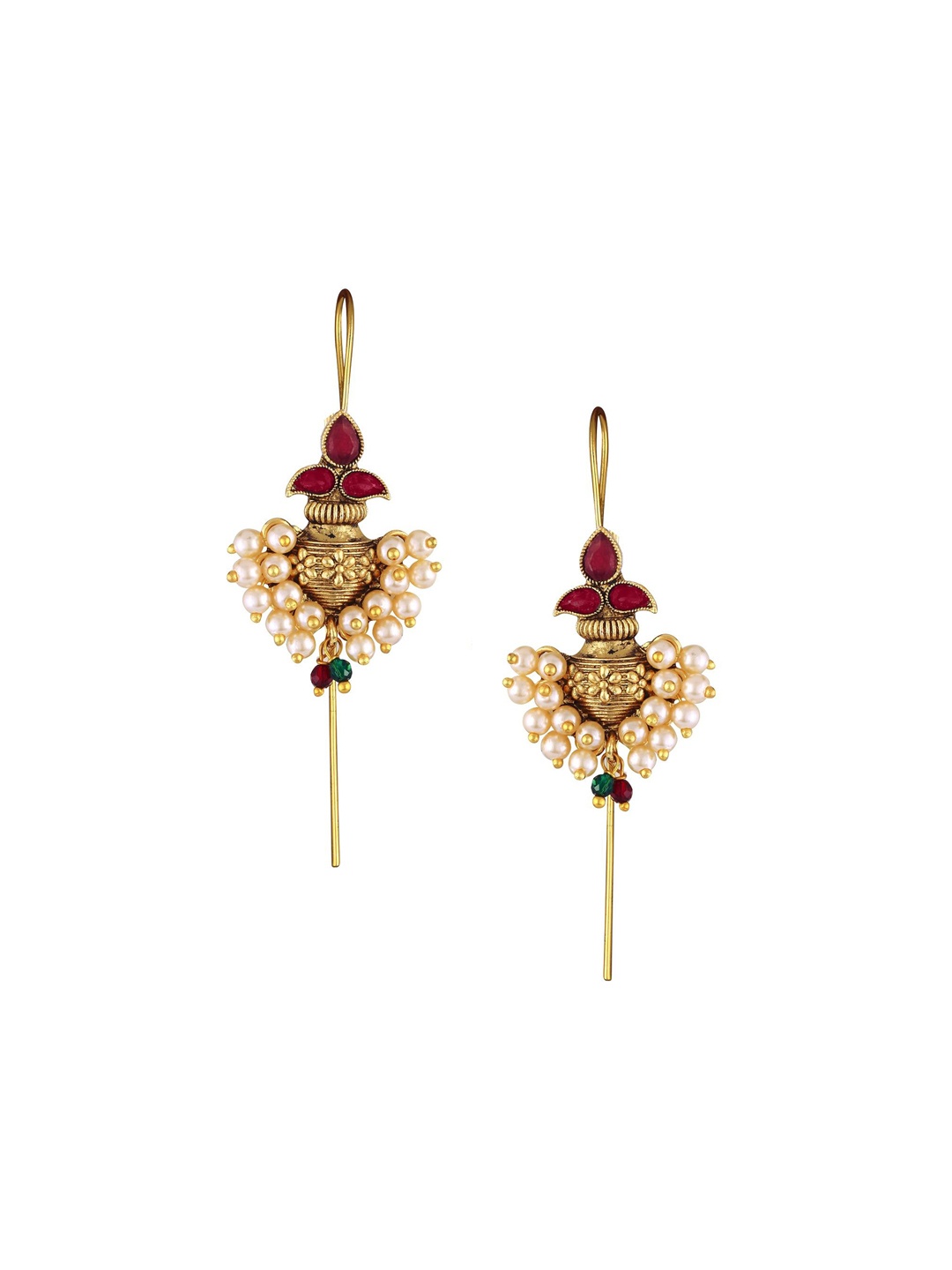 

Vighnaharta Gold-Plated Contemporary Pearls Studded Ear Cuff