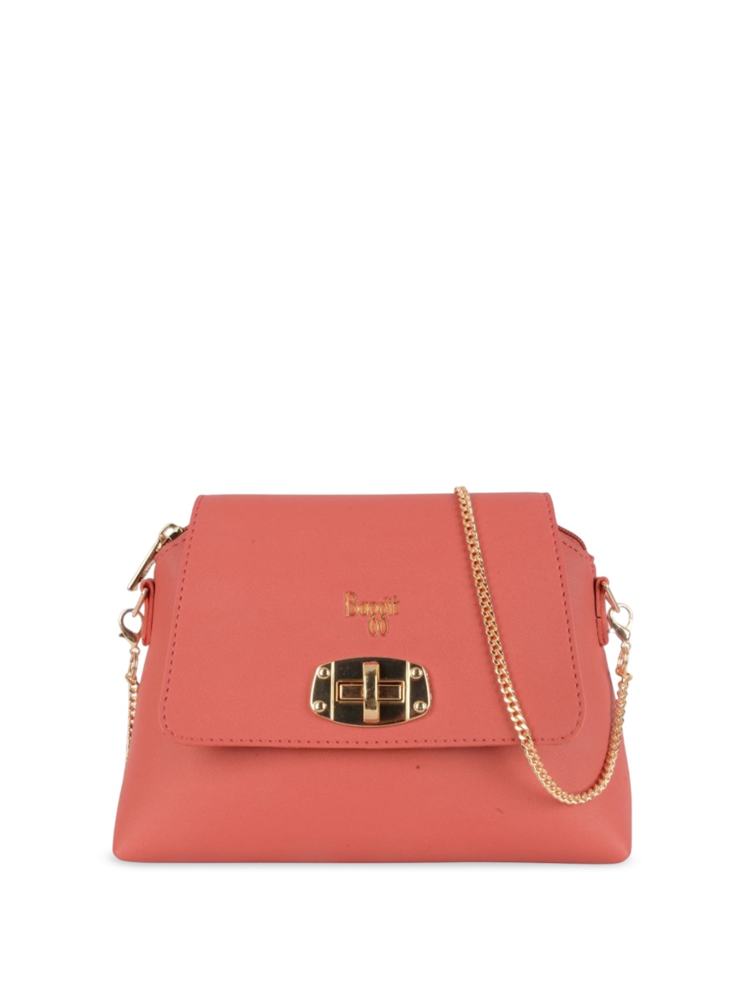 

Baggit Women Lp Krista Kimchi 8 Solid Baguette Sling Bag, Coral