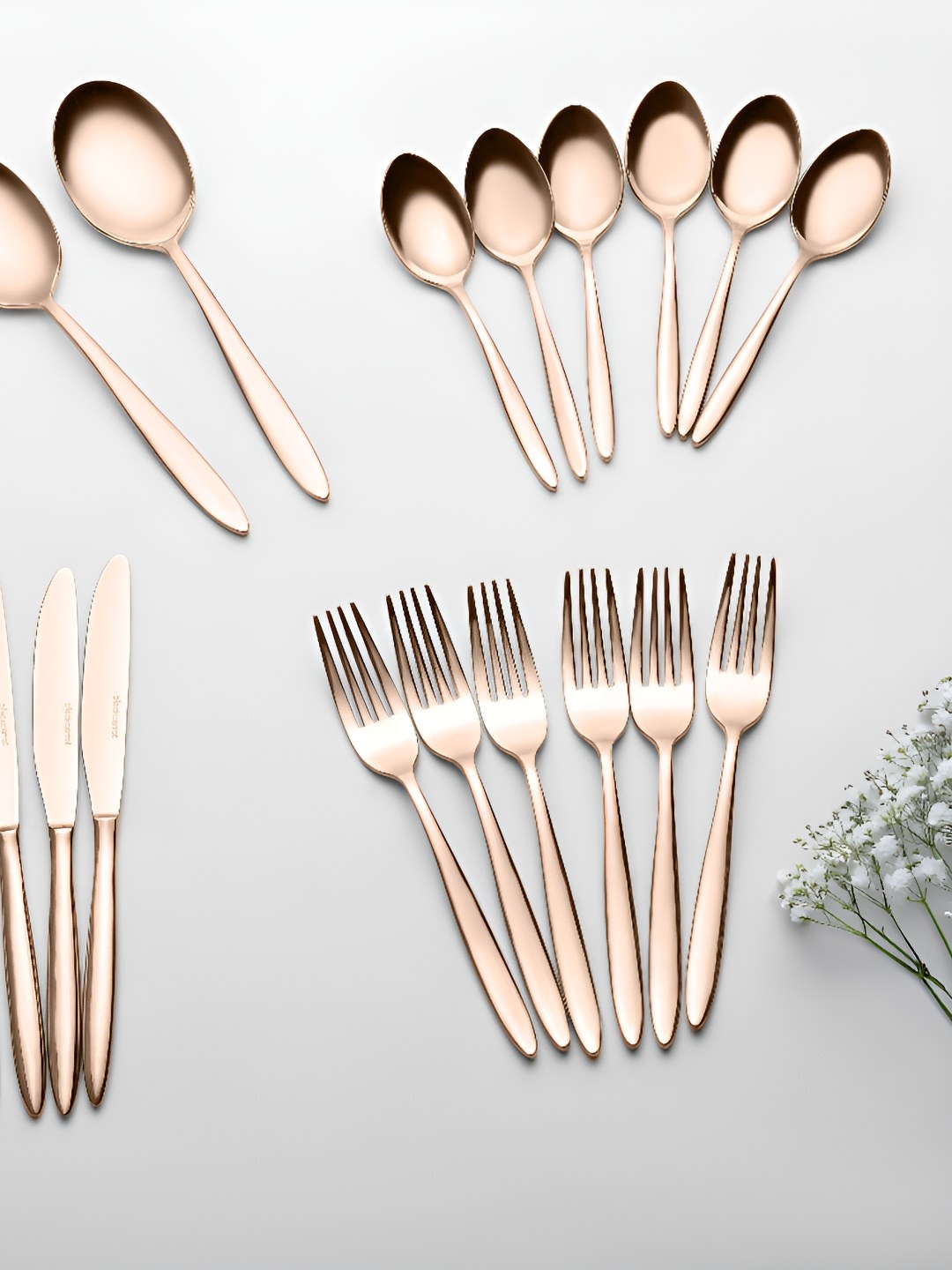 

BlackCarrot Rose Gold Stainless Steel Cutlery Set of 20