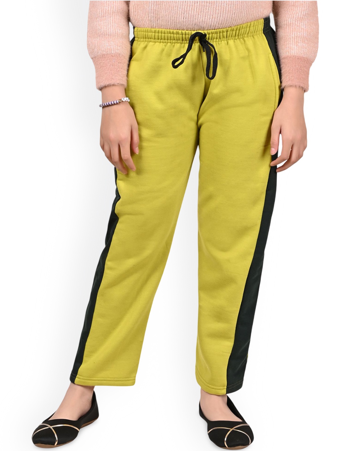 

BAESD Girls Colourblocked Mid-Rise Track Pants, Olive