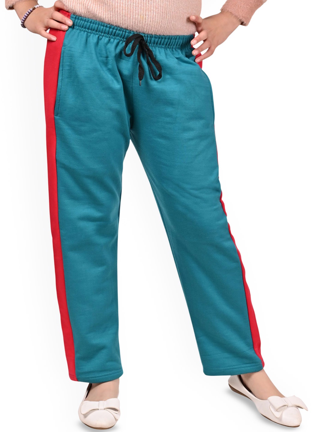 

BAESD Girls Colourblocked Mid Rise Track Pants, Green