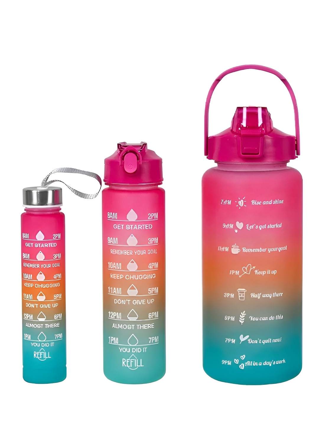 

WELOUR Pink and Orange 3 Pieces Water Bottle 2L