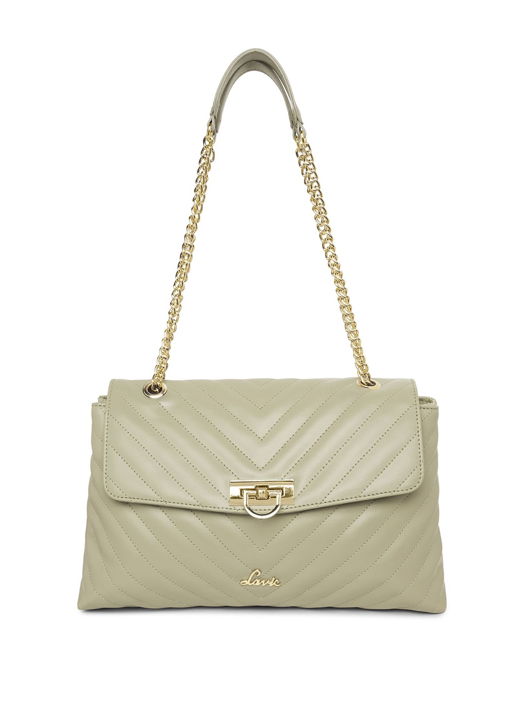

Lavie Oversized Structured Satchel with Quilted, Beige