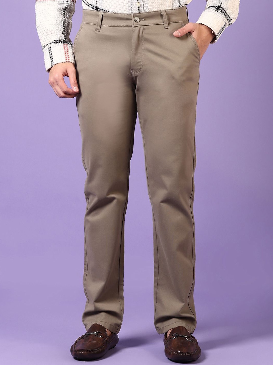 

V-Mart Men Solid Twill Formal Trousers, Grey