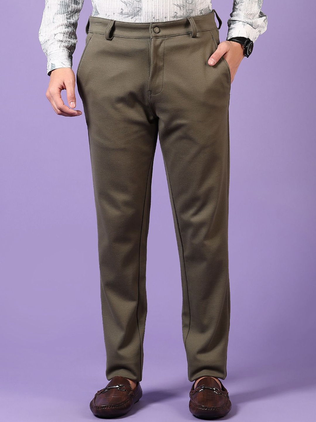 

V-Mart Men Chinos Trousers, Green