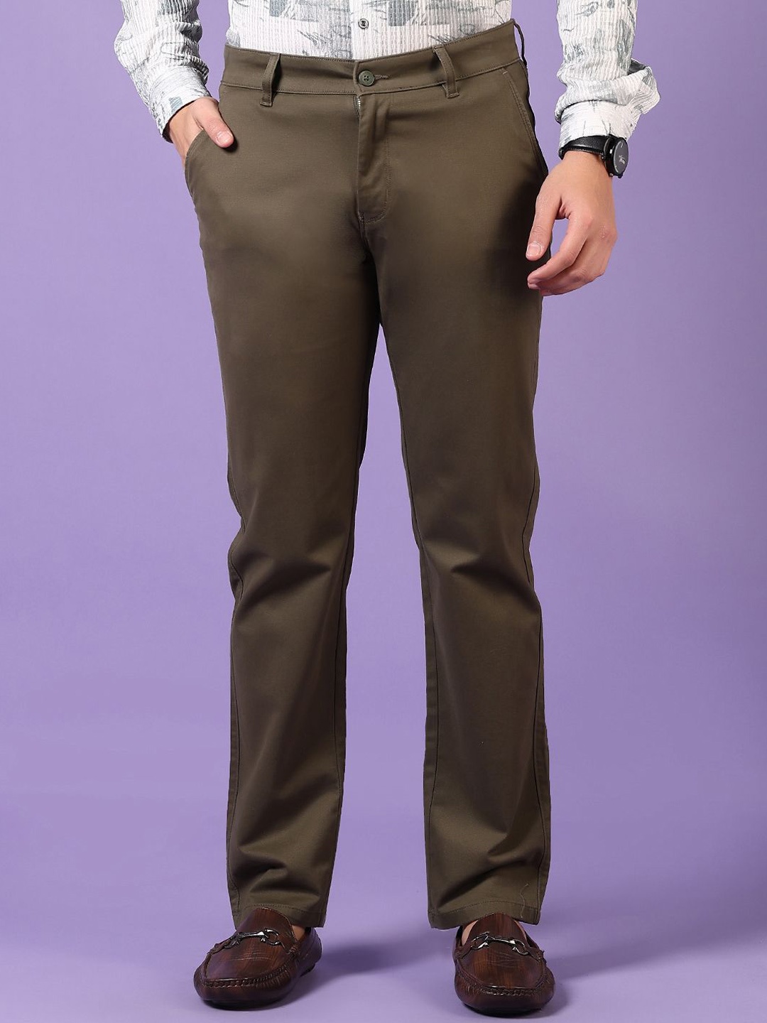 

V-Mart Men Chinos Trousers, Olive