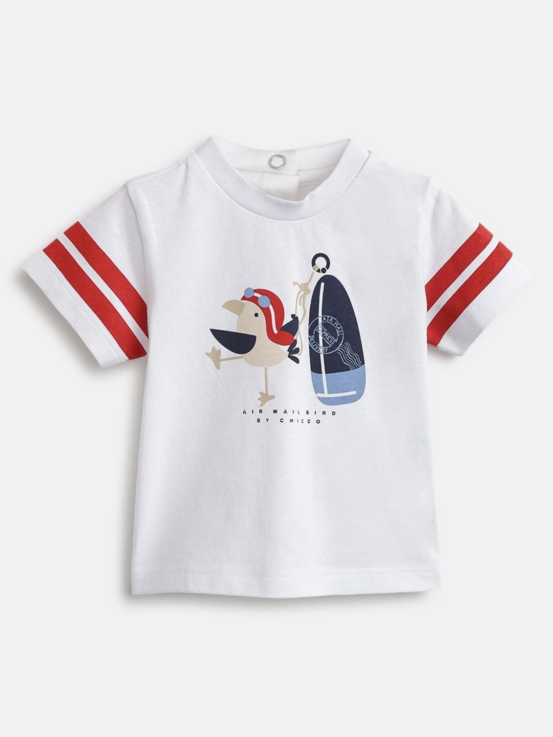

Chicco Boys Graphic Printed Round Neck Cotton T-shirt, White