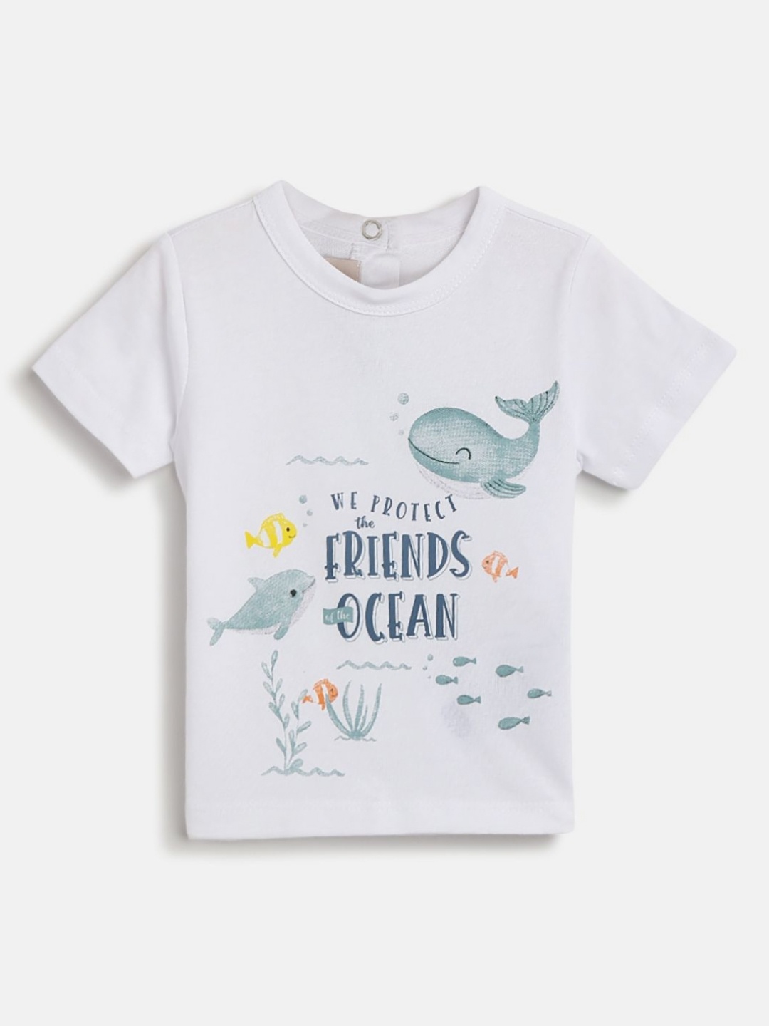 

Chicco Boys Graphic Printed Round Neck Cotton T-shirt, White
