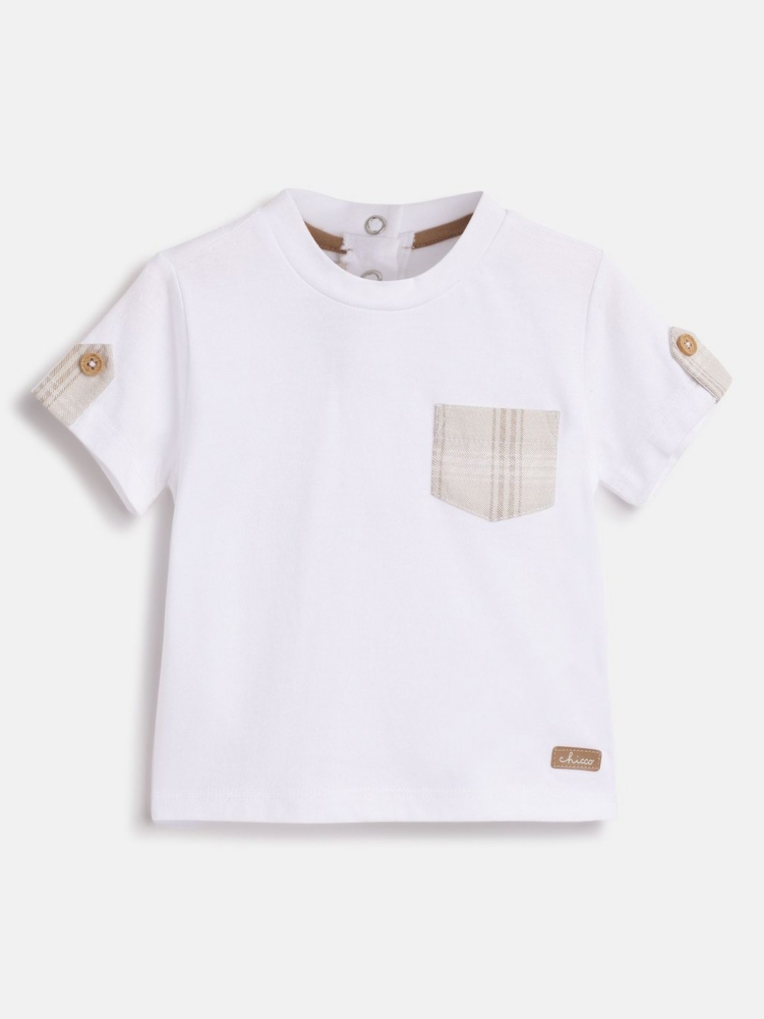 

Chicco Boys Solid Round Neck Cotton T-shirt, White