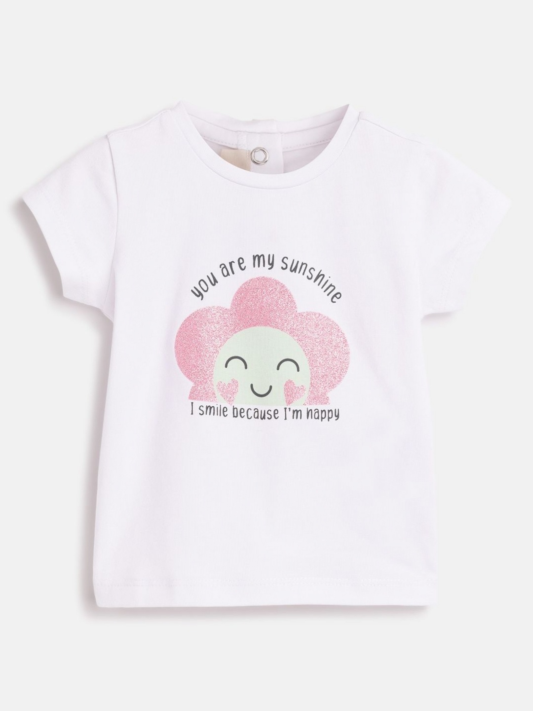 

Chicco Girls Graphic Printed Round Neck Cotton T-shirt, White