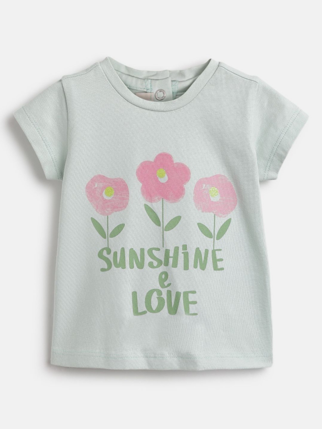 

Chicco Girls Floral Printed Round Neck Cotton T-shirt, Green