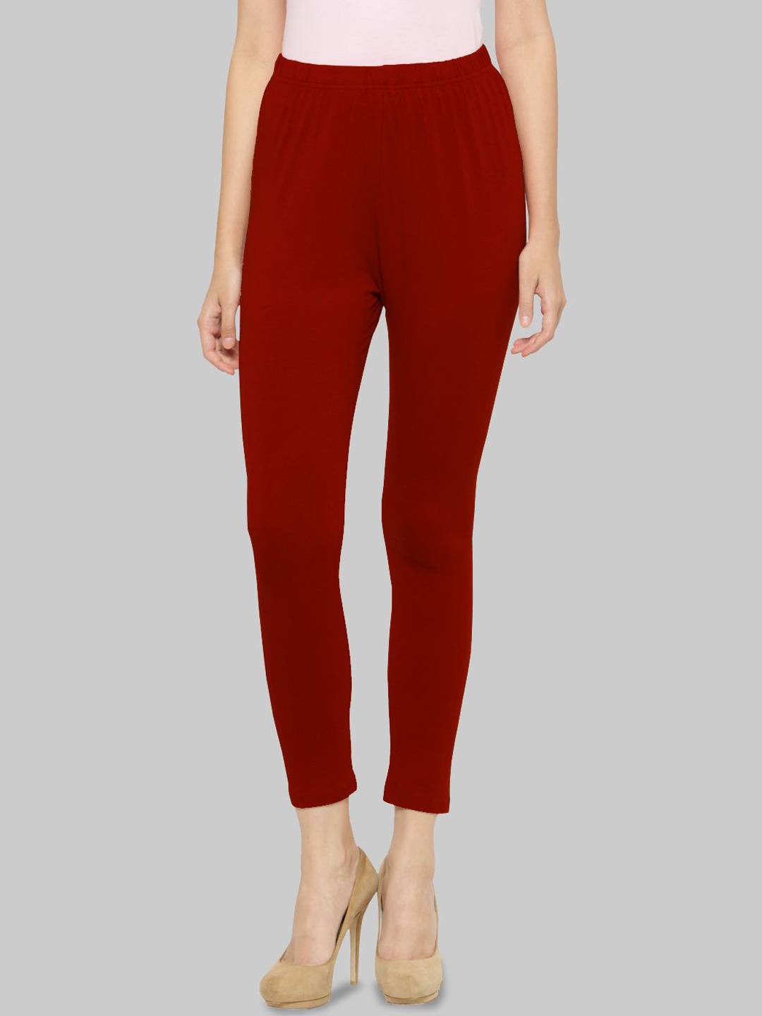 

Castle Lifestyle Mid-Rise Ankle-Length Leggings, Maroon