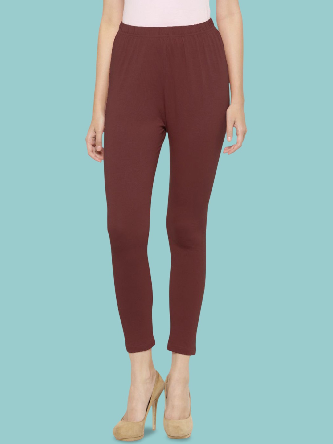 

Castle Lifestyle Women Cotton Mid-Rise Ankle-Length Leggings, Coffee brown
