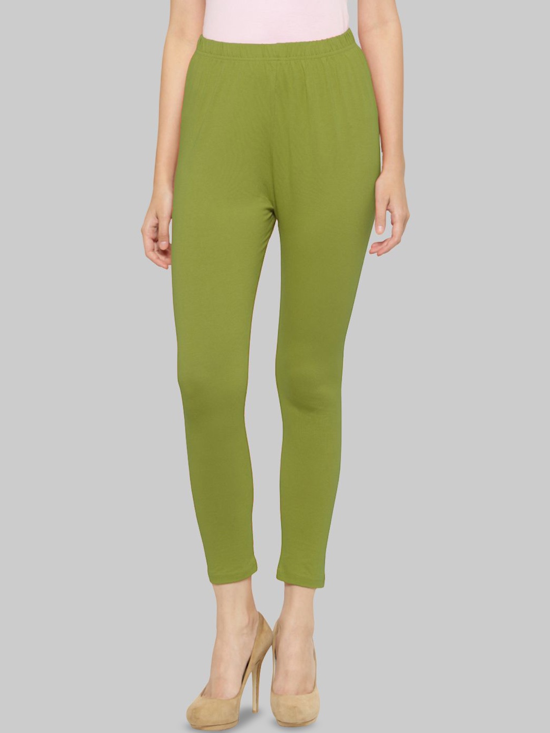 

Castle Lifestyle Women Cotton Mid-Rise Ankle-Length Leggings, Lime green
