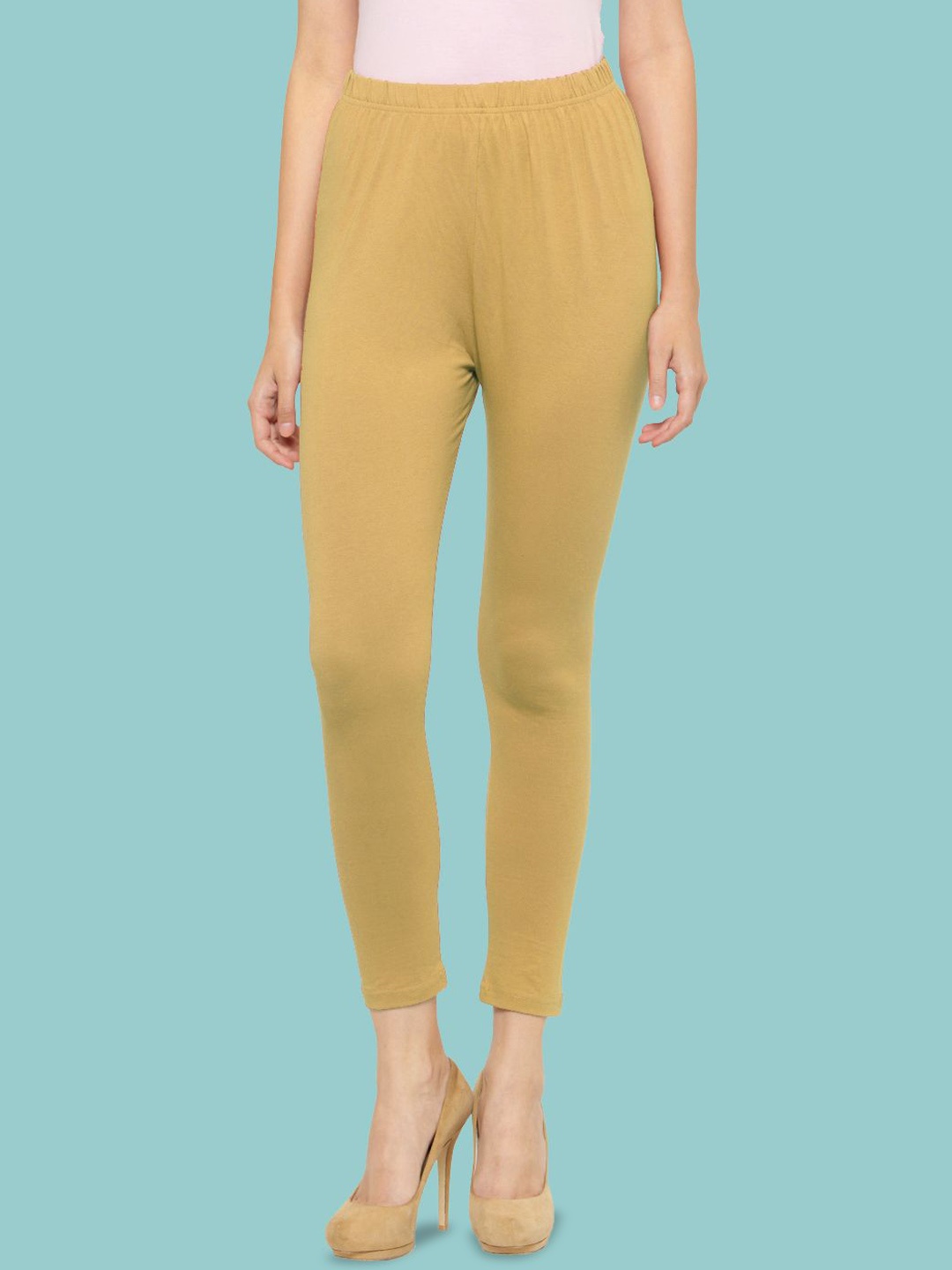 

Castle Lifestyle Women Solid Ankle Length Cotton Lycra Leggings, Beige