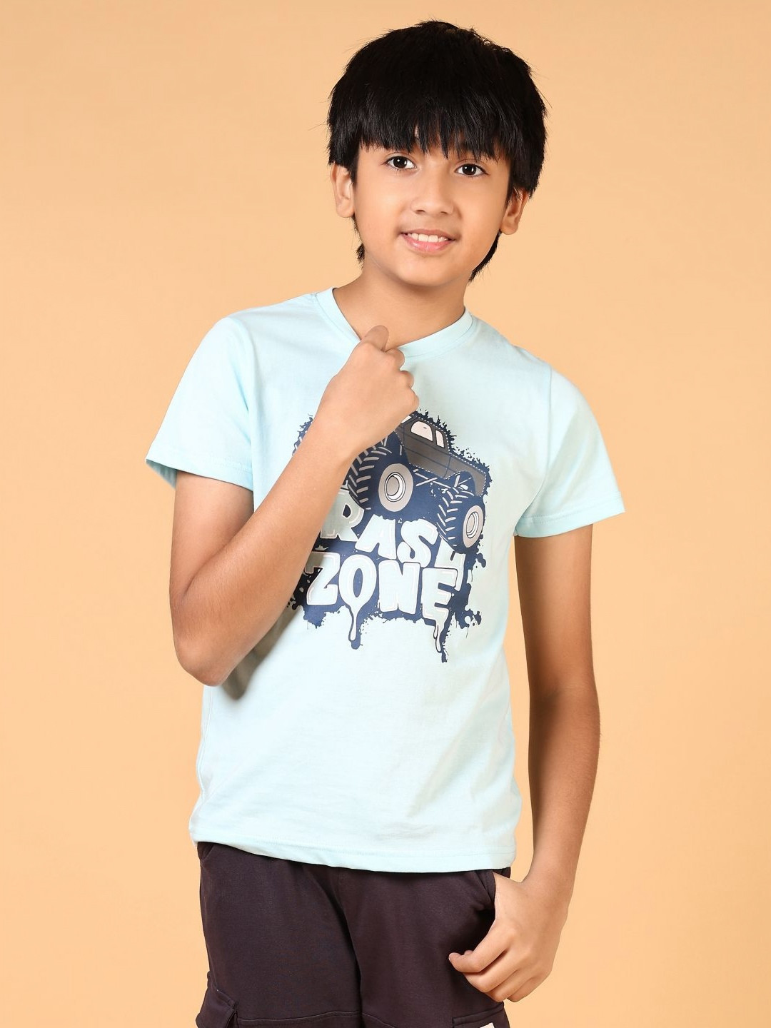 

V-Mart Boys Graphic Printed Round Neck Cotton T-shirt, Blue