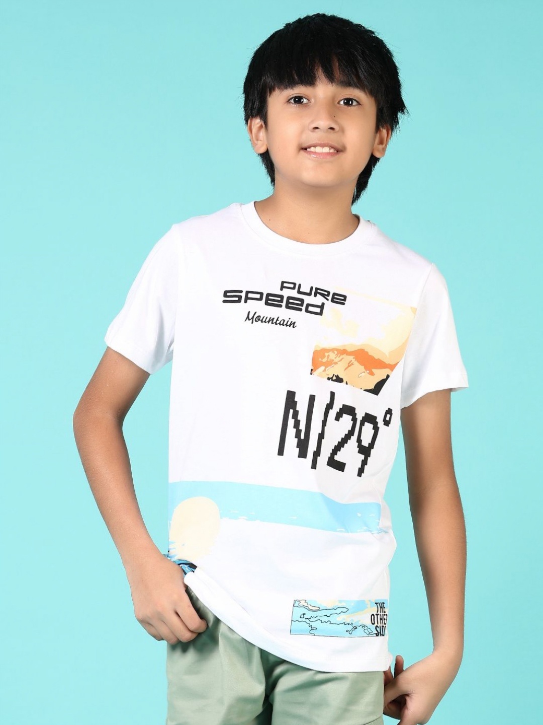 

V-Mart Boys Typography Printed Round Neck Cotton T-shirt, White
