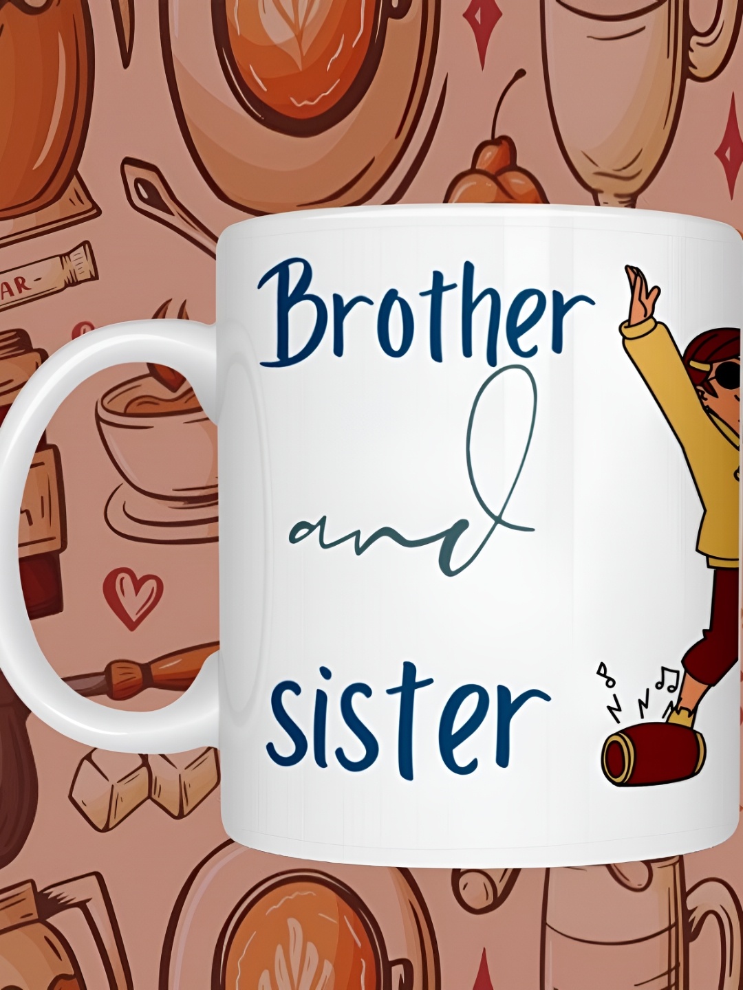 

JAVA IMPRESSIONS White & Blue Typography Printed Ceramic Glossy Mugs 200ml