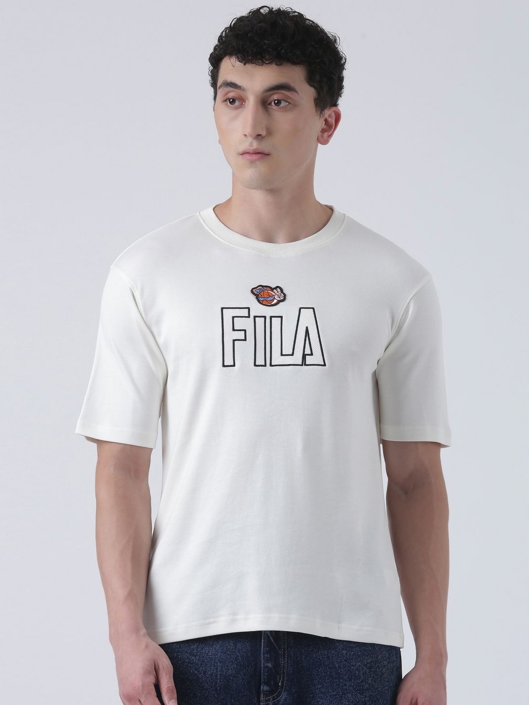 

FILA Barry Unisex Typography Printed Pure Cotton T-shirt, White