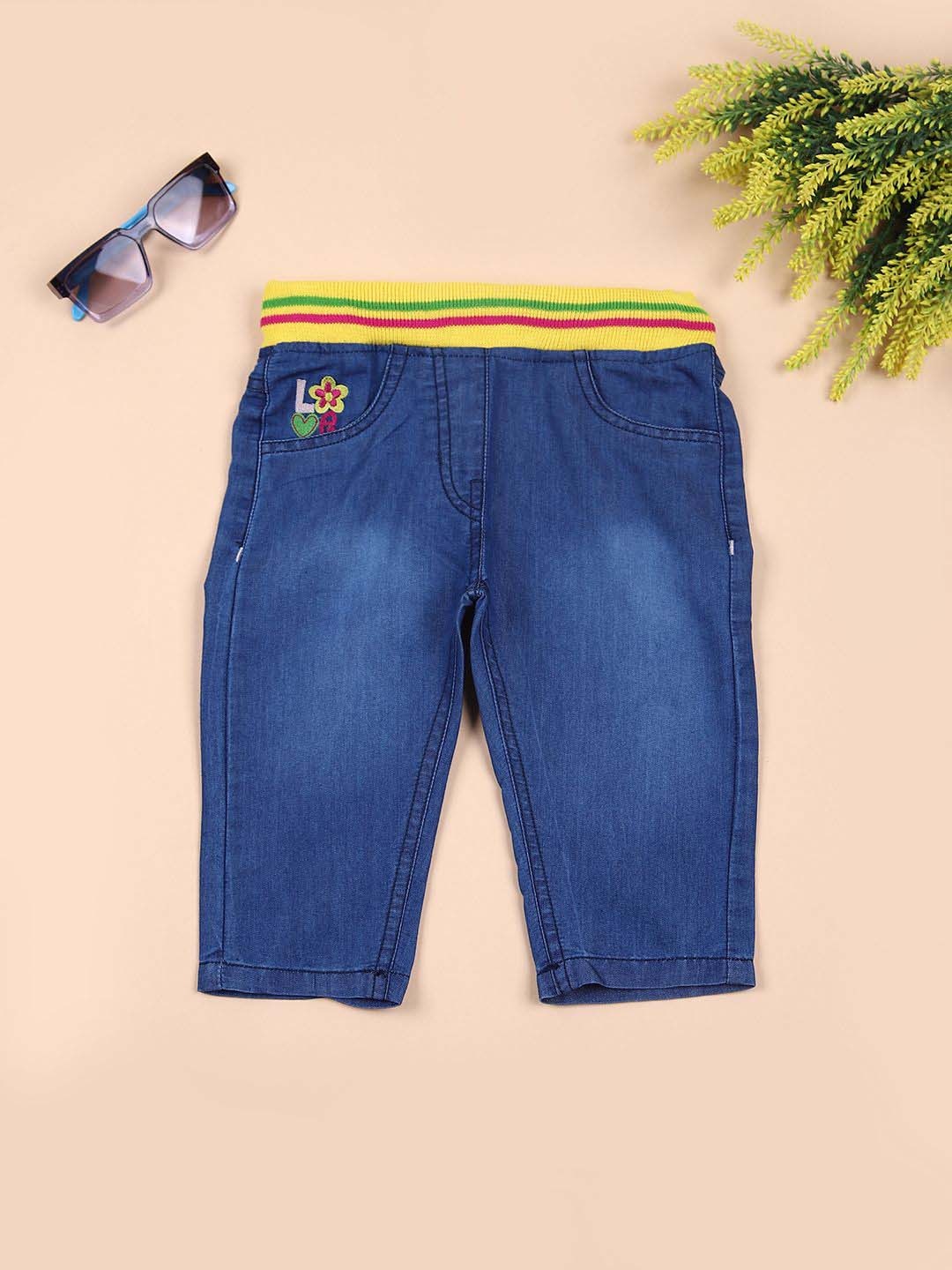 

V-Mart Boys Cotton Mid-Rise Light Fade Jeans, Blue