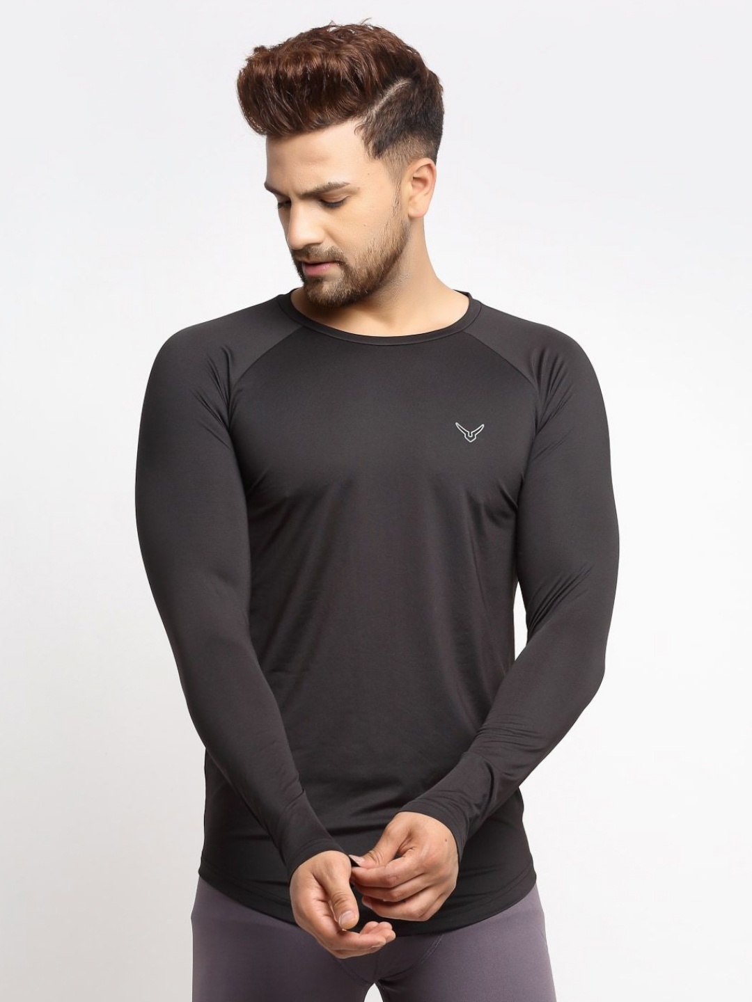 

Invincible Men Stretch Full Sleeve Tee, Black