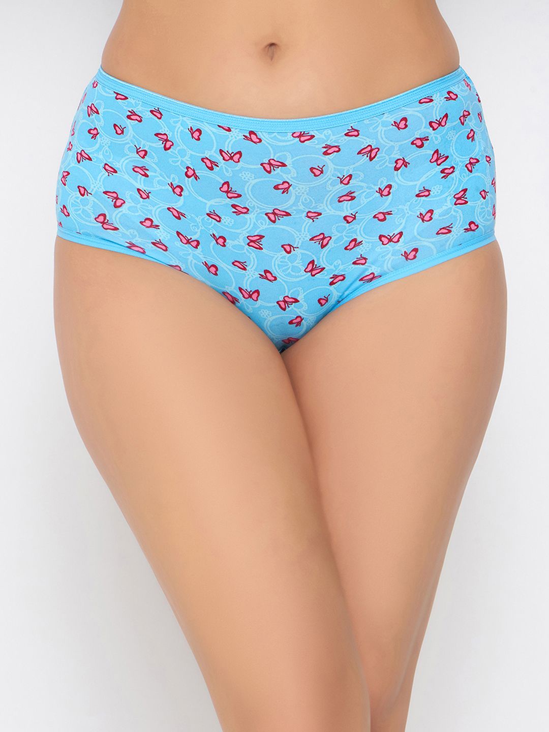 

Clovia Women Printed High-Rise Cotton Hipster Briefs, Blue