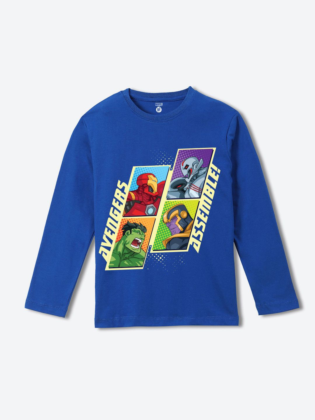 

YK Marvel Boys Marvel Graphic Printed Round Neck Cotton T-shirt, Blue